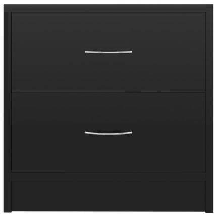 Comodino Nero Lucido 40x30x40 cm in Legno Multistrato