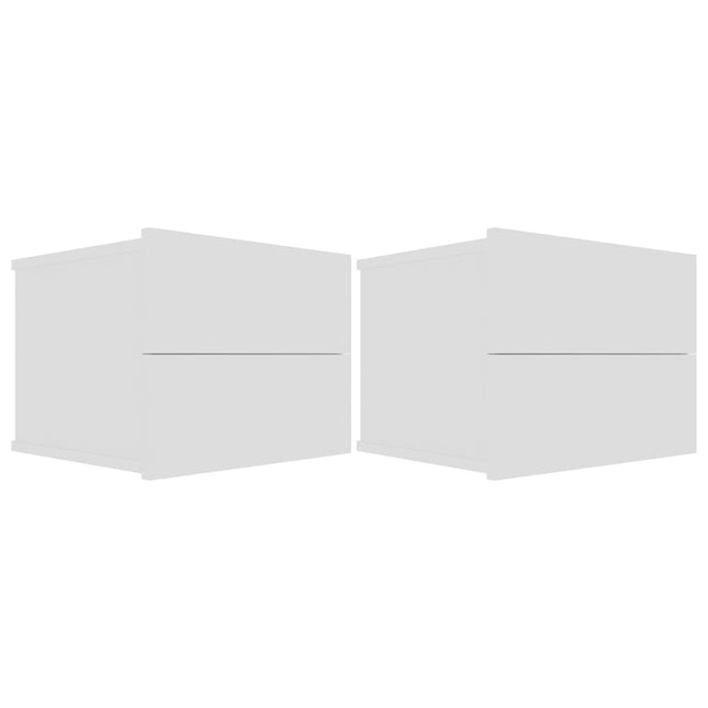 Comodini 2 pz Bianchi 40x30x30 cm in Legno Multistrato