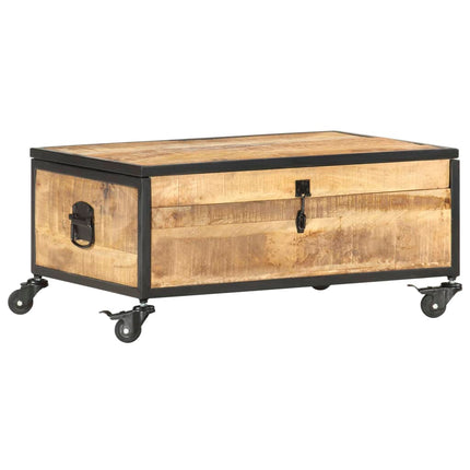 Tavolino da Salotto 70x50x33 cm in Legno Massello di Mango