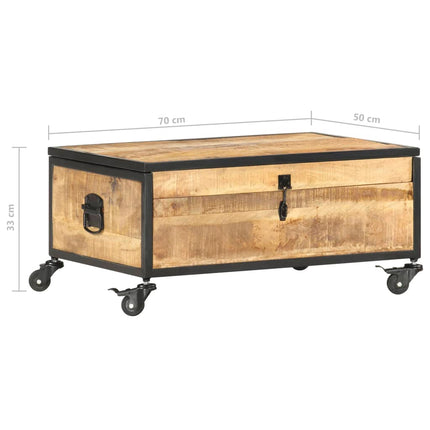 Tavolino da Salotto 70x50x33 cm in Legno Massello di Mango