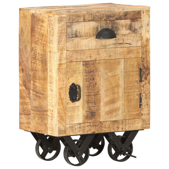 Comodino 40x30x57 cm in Legno Massello di Mango