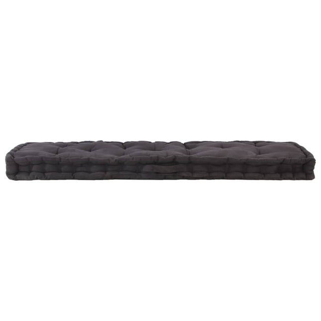 Cuscino per Pallet e Pavimento in Cotone 120x40x7 cm Nero