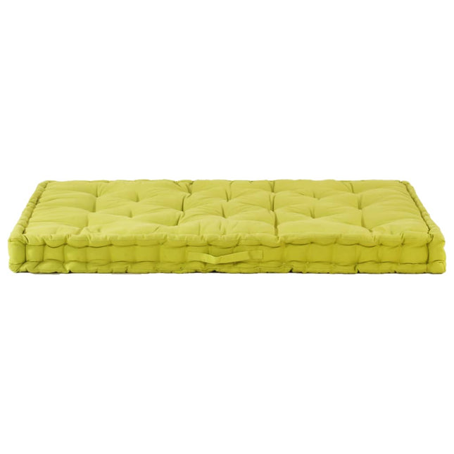 Cuscino per Pallet e Pavimento in Cotone 120x80x10 cm Verde