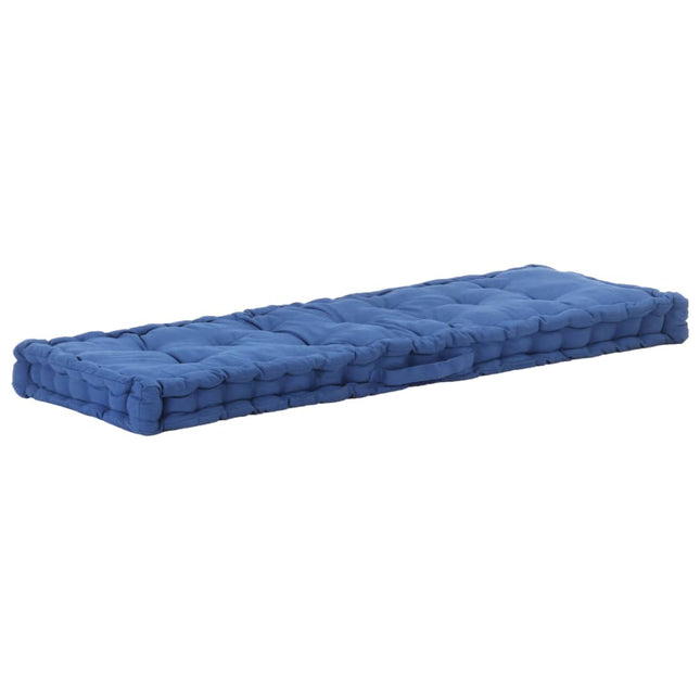 Cuscino per Pallet e Pavimento in Cotone 120x40x7 cm Blu Chiaro
