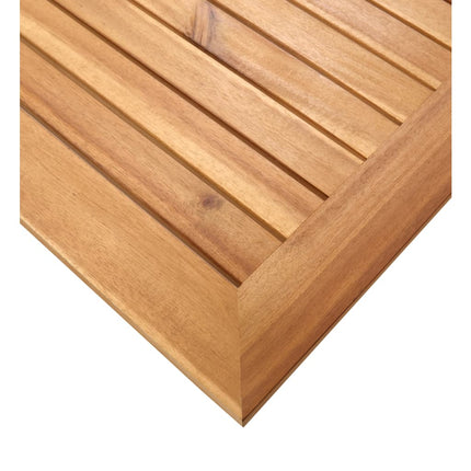 Tavolo Pranzo Giardino 140x80x75cm Legno Acacia e Acciaio Inox