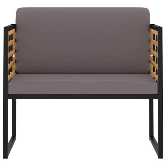 Sedie da Giardino con Cuscini 2 pz in Legno Acacia Grigio Scuro