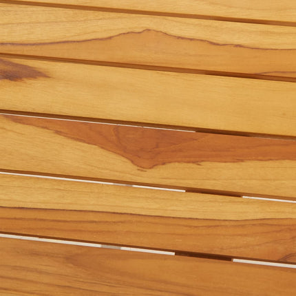 Sgabelli da Bar 2 pz in Legno Massello di Teak e Acciaio Inox