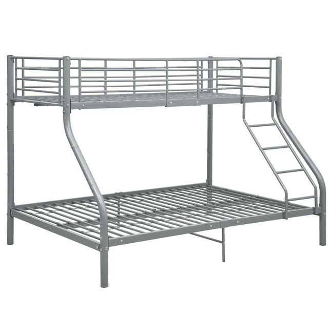 Letto a Castello Grigio in Metallo 140x200 cm/90x200 cm