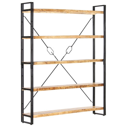 Libreria a 5 Ripiani 140x30x180 cm in Legno Massello di Mango