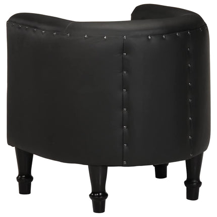 Poltrona Cabriolet Nera in Vera Pelle
