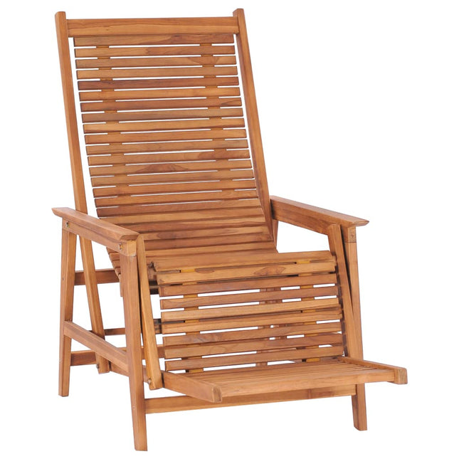 Sdraio da Giardino con Poggiapiedi in Legno Massello di Teak