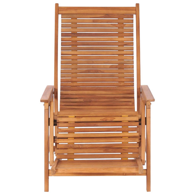 Sdraio da Giardino con Poggiapiedi in Legno Massello di Teak