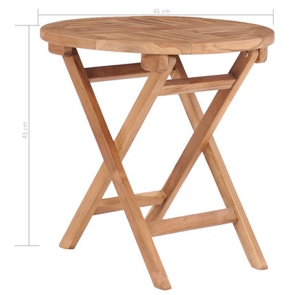 Tavolo da Giardino Pieghevole 45 cm in Legno Massello di Teak