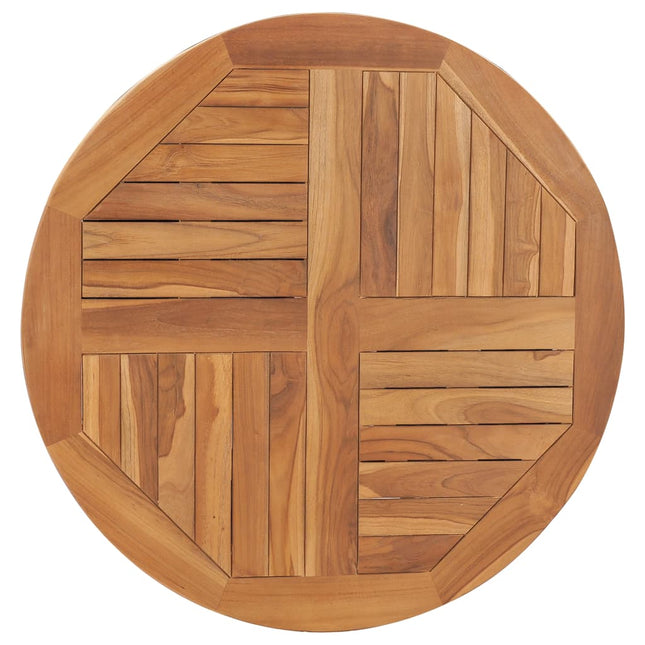 Piano Tavolo in Legno Massello di Teak Rotondo 2,5 cm 80 cm