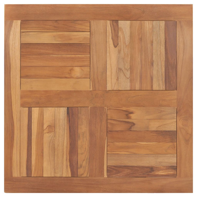 Piano del Tavolo Legno Massello di Teak Quadrato 80x80x2,5 cm