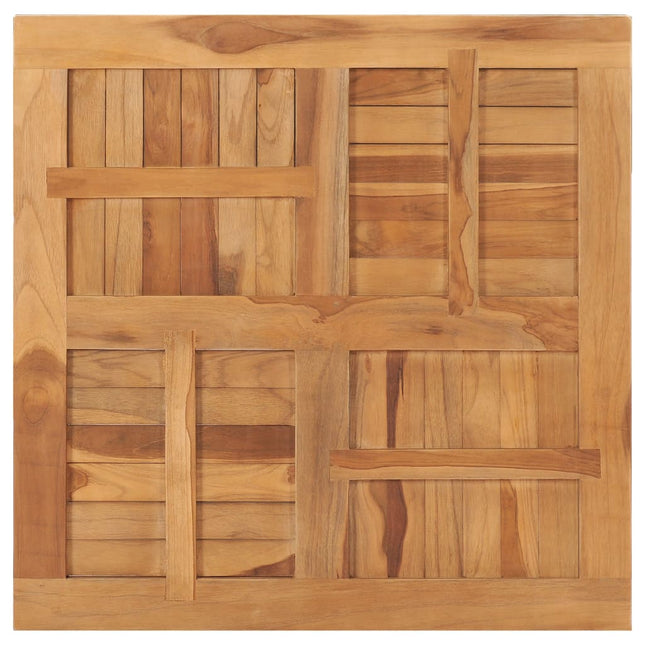 Piano del Tavolo Legno Massello di Teak Quadrato 80x80x2,5 cm