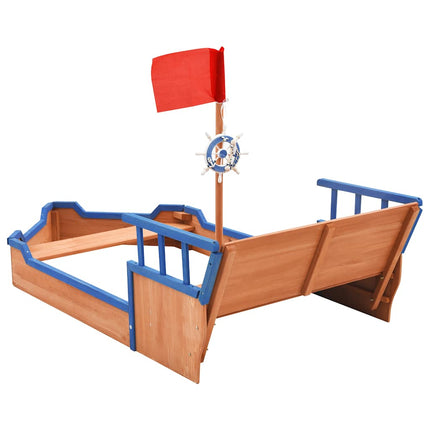 Sabbiera Nave dei Pirati in Legno di Abete 190x94,5x101 cm