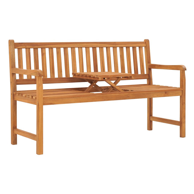 Panca Giardino 3 Posti con Tavolino 150 cm Legno Massello Teak