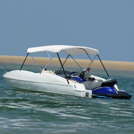 Bimini di Prua con Tendalino a 3 Archi Bianco 183x140x137 cm