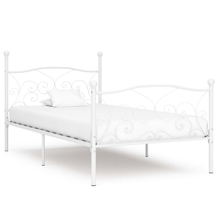 Giroletto Base con Doghe Bianco in Metallo 90x200 cm