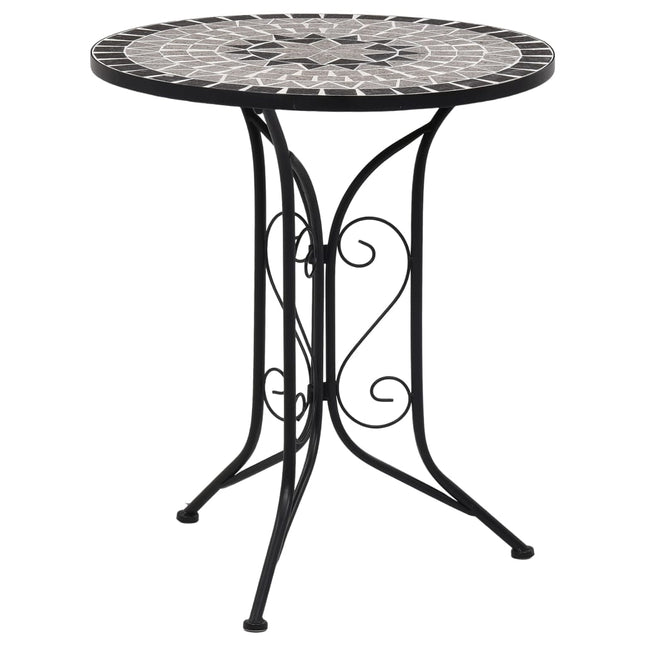Set BistrÃƒÂ² 3 pz con Mosaico in Ceramica Grigio