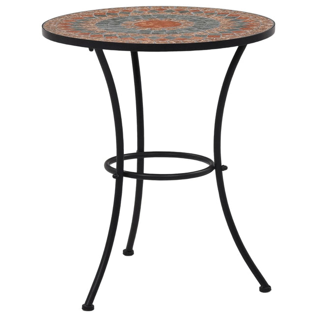 Set BistrÃ² 3 pz con Mosaico in Ceramica Arancione/Grigio