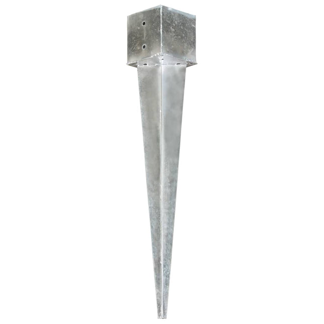 Picchetti di Terra 2 pz Argento 14x14x91 cm in Acciaio Zincato