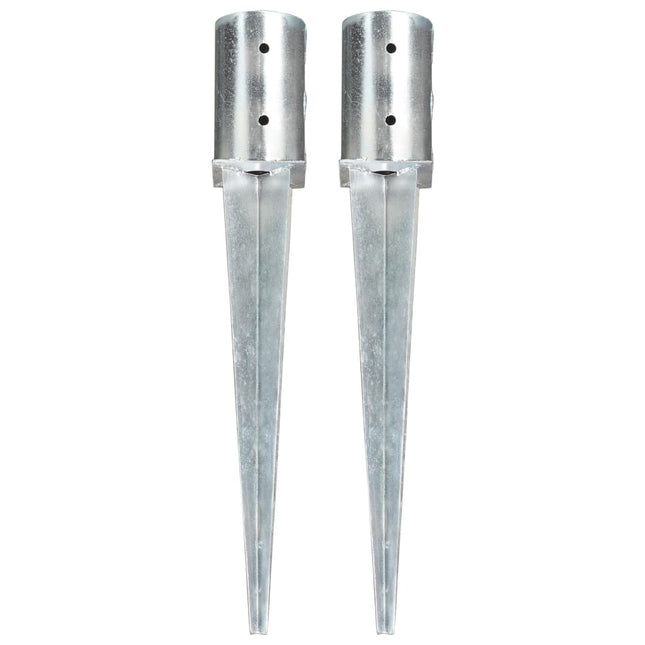 Picchetti di Terra 2 pz Argento 8x61 cm in Acciaio Zincato