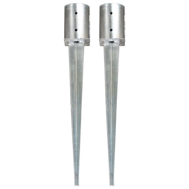 Picchetti di Terra 2 pz Argento 10x76 cm in Acciaio Zincato