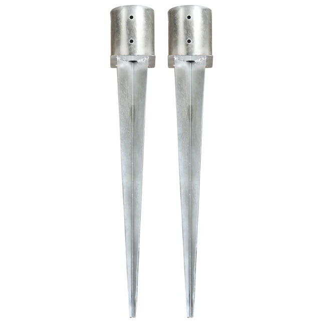 Picchetti di Terra 2 pz Argento 12x91 cm in Acciaio Zincato
