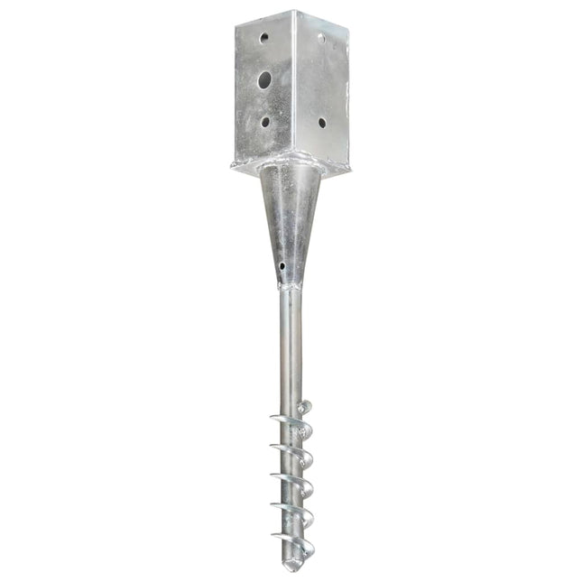Picchetti di Terra 6 pz Argento 8x8x57 cm in Acciaio Zincato