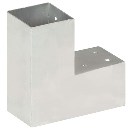 Connettori per Pali a Forma di L 4 pz Metallo Zincato 81x81 mm
