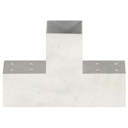 Connettori per Pali a Forma di T 4 pz Metallo Zincato 81x81 mm