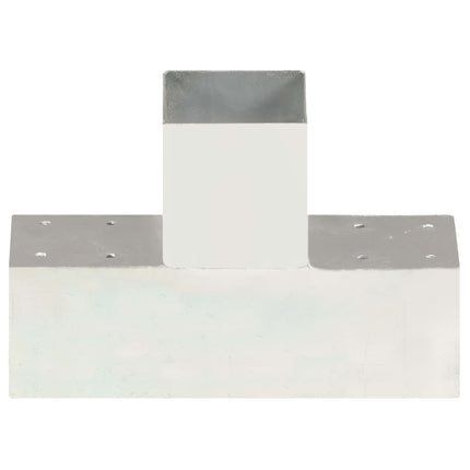 Connettori per Pali a Forma di T 4 pz Metallo Zincato 91x91 mm