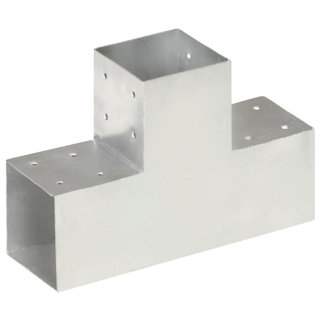 Connettori Pali a Forma di T 4 pz in Metallo Zincato 101x101 mm