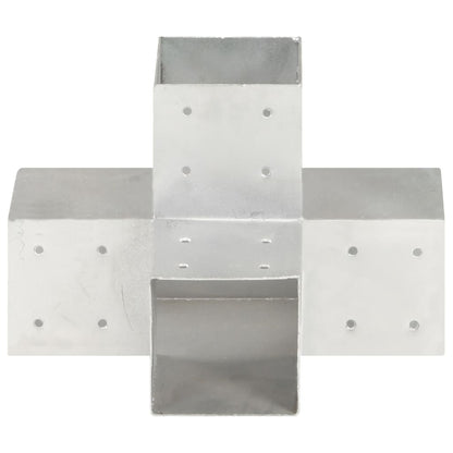 Connettori Pali a Forma di X 4 pz in Metallo Zincato 101x101 mm