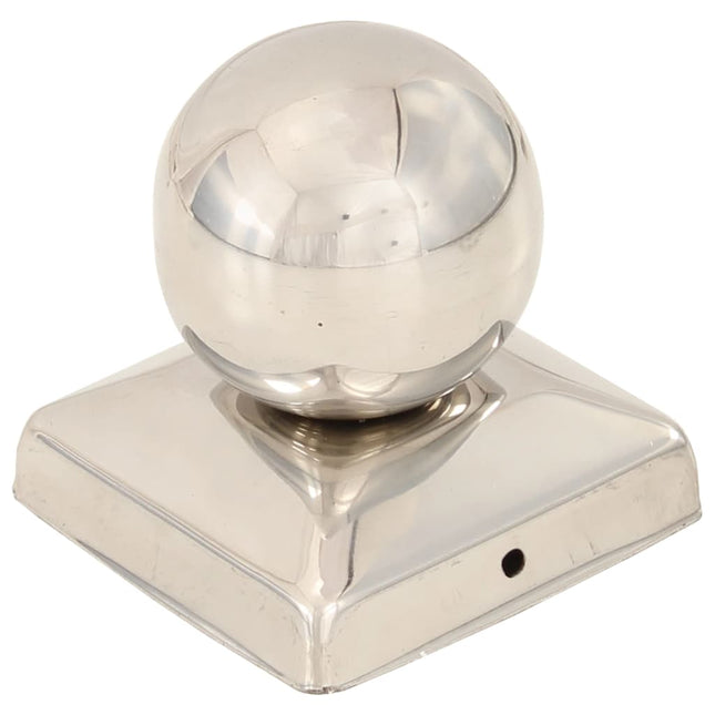 Tappi per Pali 6 pz EstremitÃƒÂ  a Globo in Acciaio Inox 71x71 mm