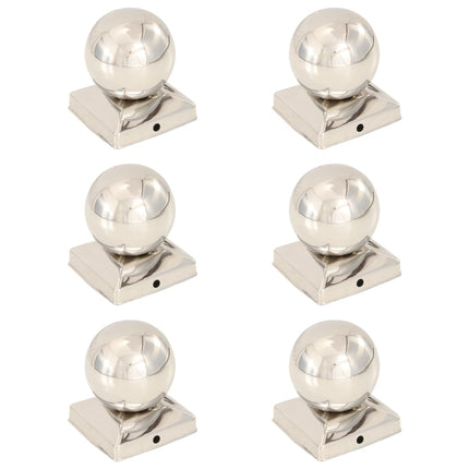 Tappi per Pali 6 pz EstremitÃƒÂ  a Globo in Acciaio Inox 91x91 mm