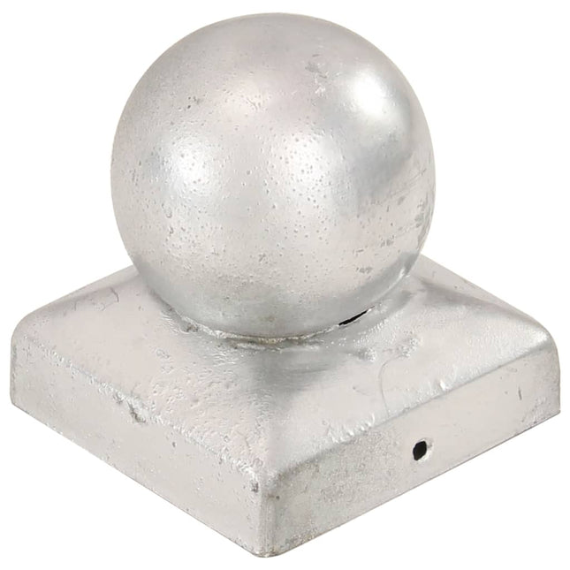 Tappi per Pali 6 pz EstremitÃƒÂ  a Globo Metallo Zincato 71x71 mm