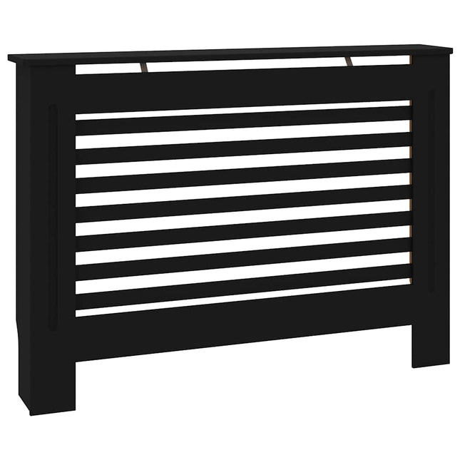 Copertura per Radiatore Nera 112x19x81,5 cm in MDF