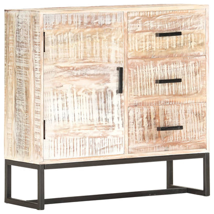 Credenza Bianca 73x30x75 cm in Legno Massello di Acacia