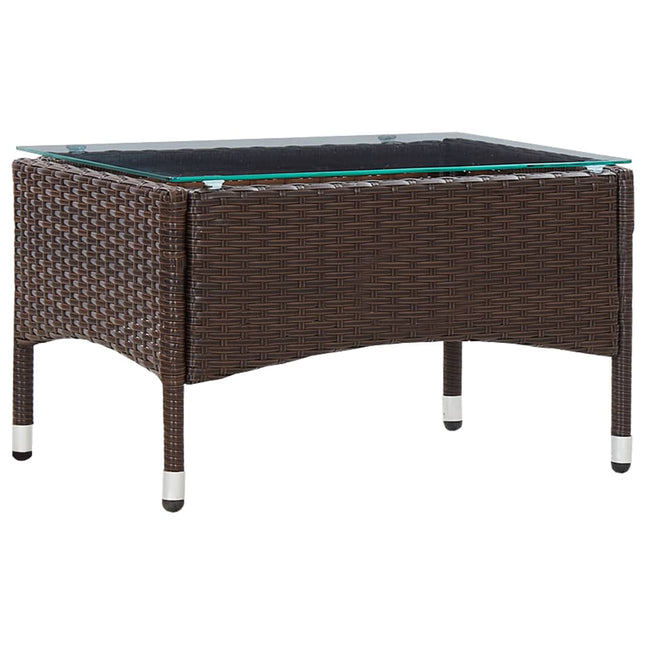 Tavolino da CaffÃƒÂ¨ Marrone 60x40x36 cm in Polyrattan