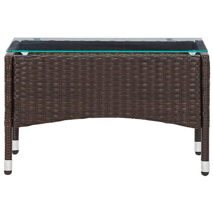 Tavolino da CaffÃƒÂ¨ Marrone 60x40x36 cm in Polyrattan