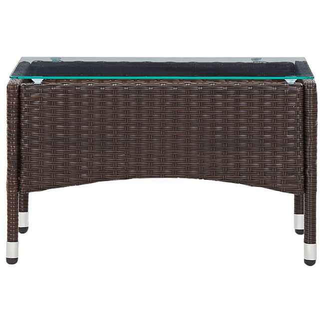 Tavolino da CaffÃƒÂ¨ Marrone 60x40x36 cm in Polyrattan