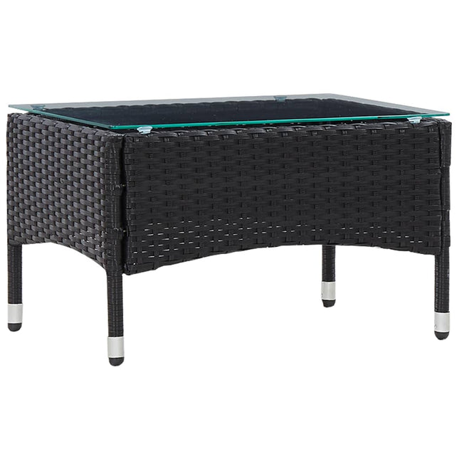 Tavolino da CaffÃƒÂ¨ Nero 60x40x36 cm in Polyrattan