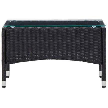 Tavolino da CaffÃƒÂ¨ Nero 60x40x36 cm in Polyrattan