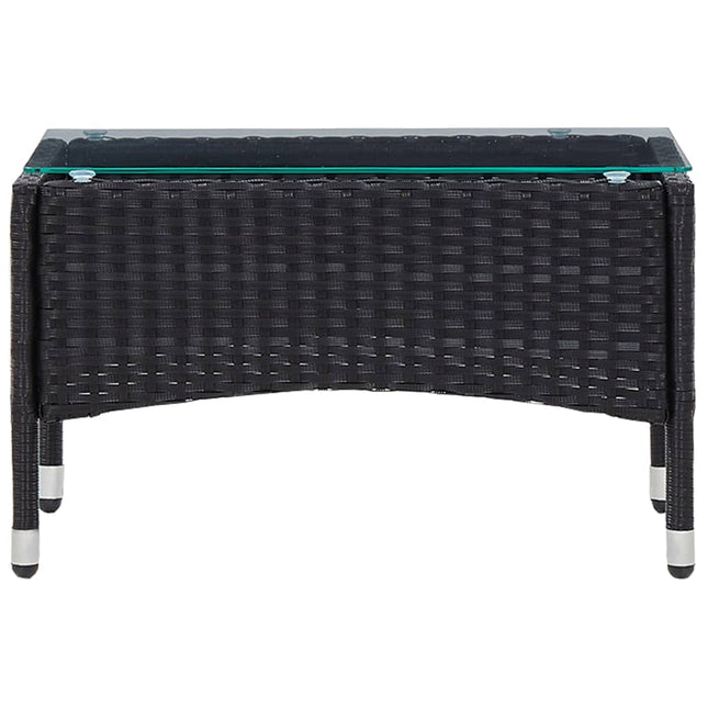Tavolino da CaffÃƒÂ¨ Nero 60x40x36 cm in Polyrattan