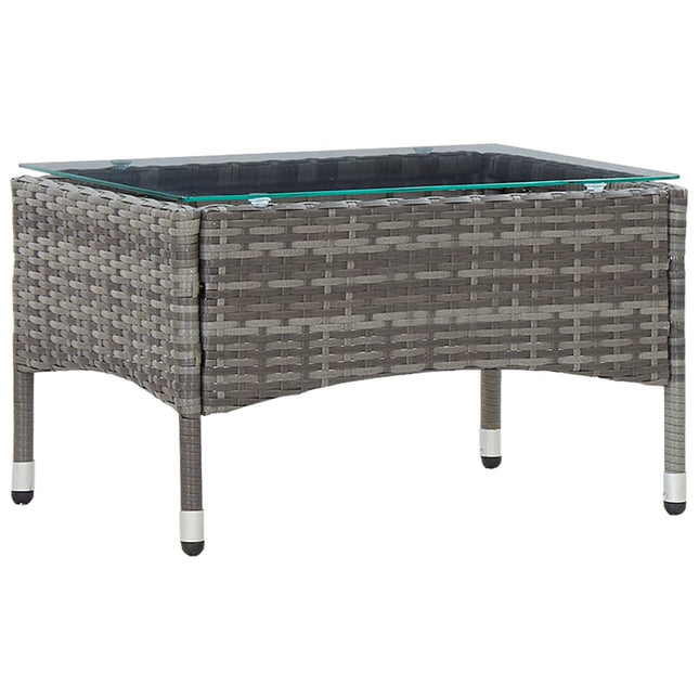 Tavolino da CaffÃƒÂ¨ Grigio 60x40x36 cm in Polyrattan