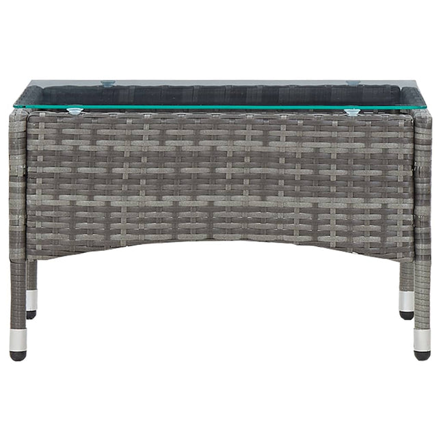 Tavolino da CaffÃƒÂ¨ Grigio 60x40x36 cm in Polyrattan
