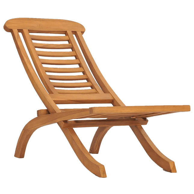 Sedia da Giardino Pieghevole in Legno Massello di Teak